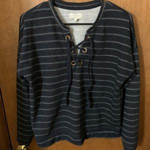 Lucky Brand Lace Up Pullover Sweatshirt